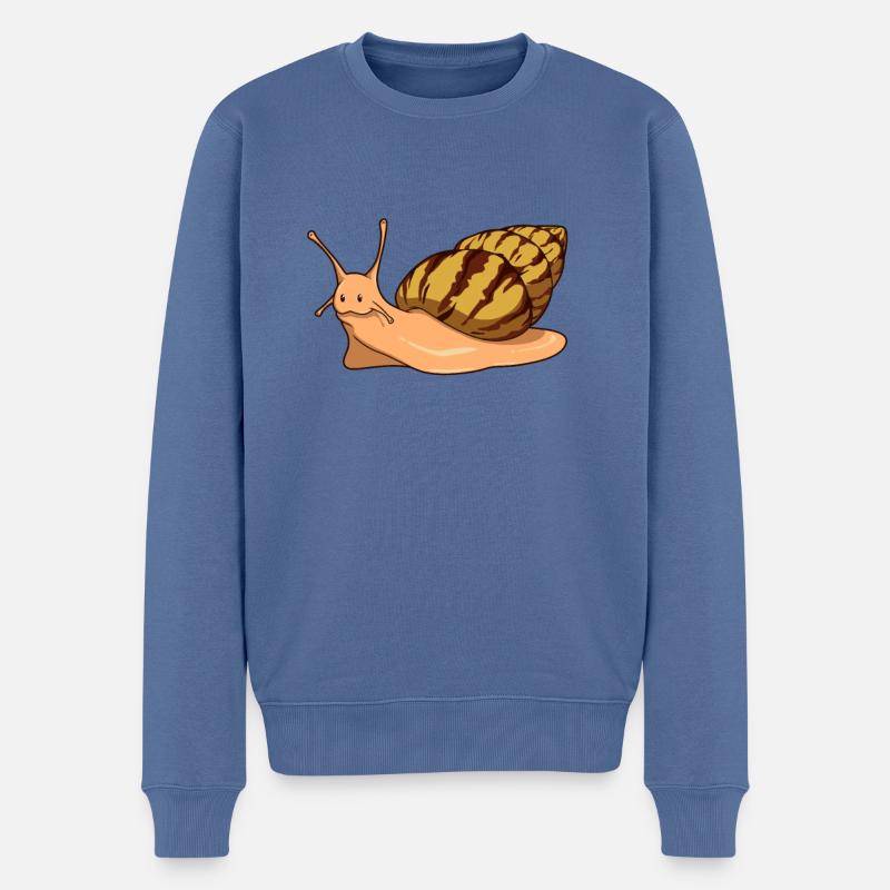Comic Achatschnecken - Schnecken - Männer Premium Bio Pullover - Taubenblau