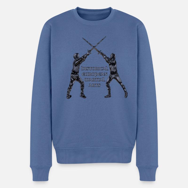 Combat à l’épée - HEMA - Pull Premium bio Homme - bleu pigeon