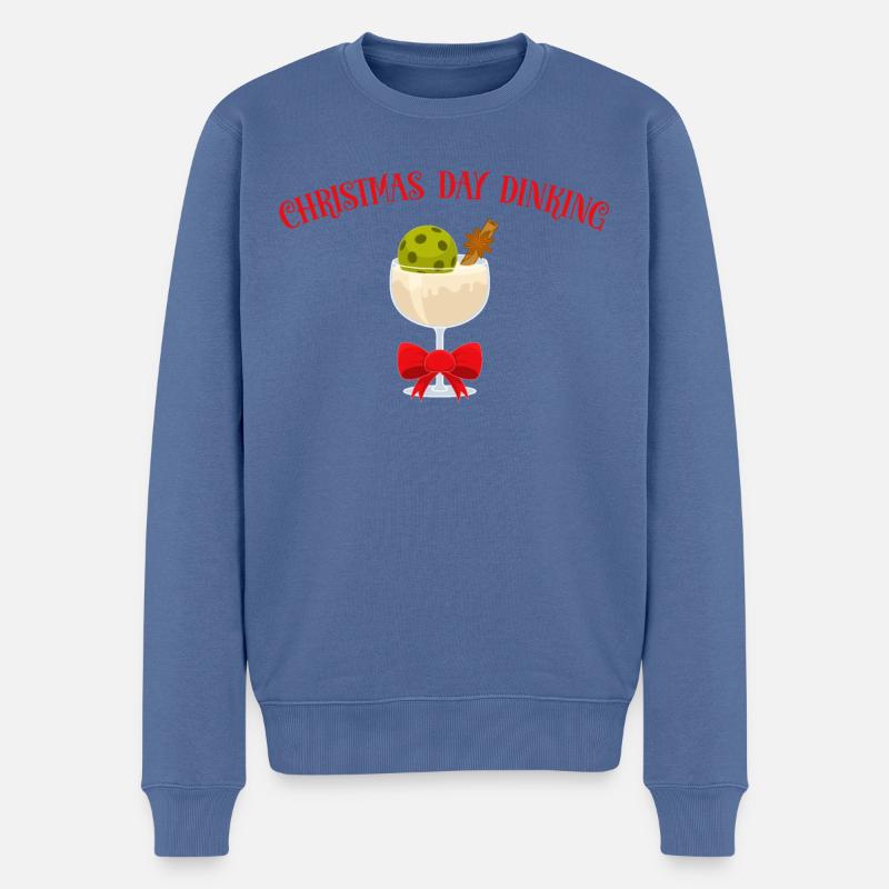 Tag Dinking Eierlikör Glas Pickleball Weihnachten - Männer Premium Bio Pullover - Taubenblau