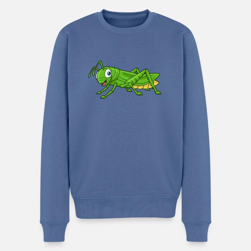 Kawaii Grashüpfer - Männer Premium Bio Pullover - Taubenblau