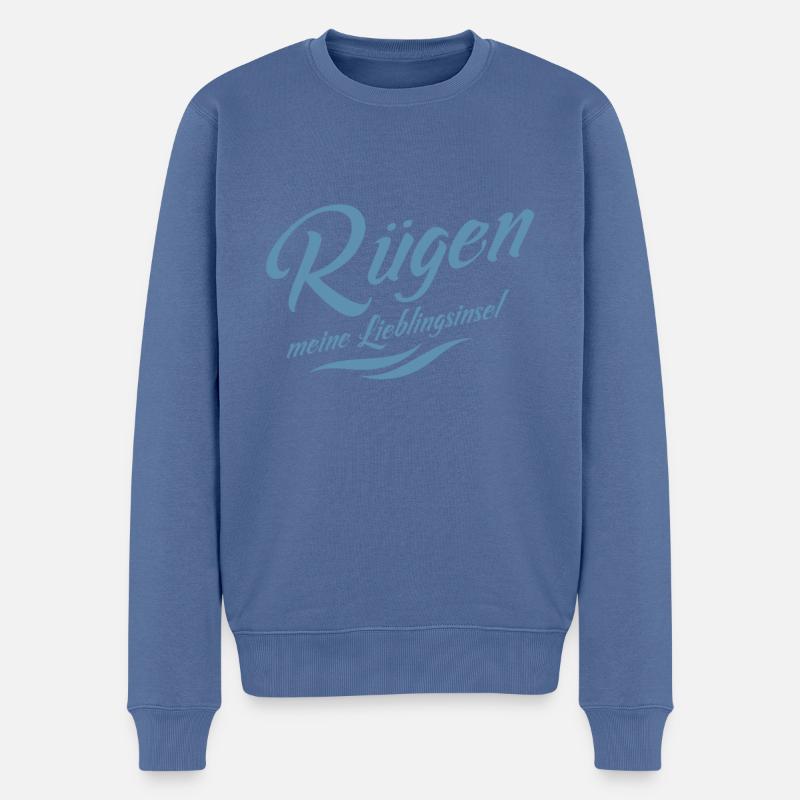 Meine Lieblingsinsel Rügen - Männer Premium Bio Pullover - Taubenblau