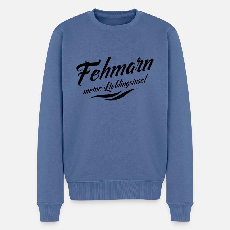 Meine Lieblingsinsel Fehmarn - Männer Premium Bio Pullover - Taubenblau