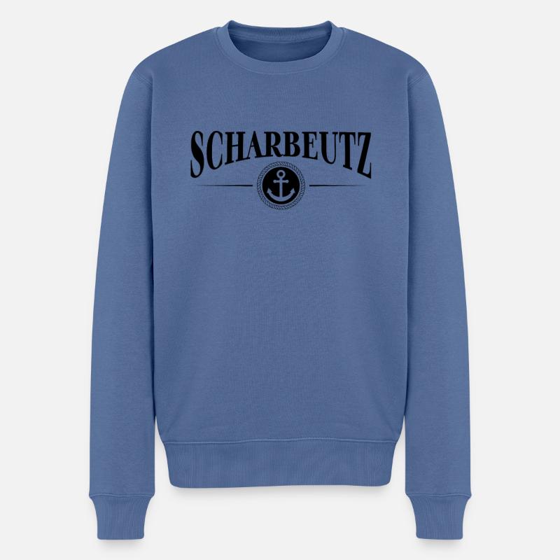 Anker und Seil - Ostseeheilbad Scharbeutz - Männer Premium Bio Pullover - Taubenblau