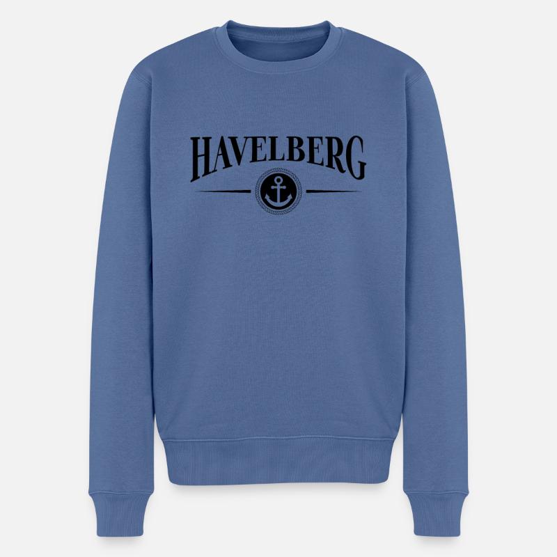 Anker und Seil - Hansestadt Havelberg - Männer Premium Bio Pullover - Taubenblau