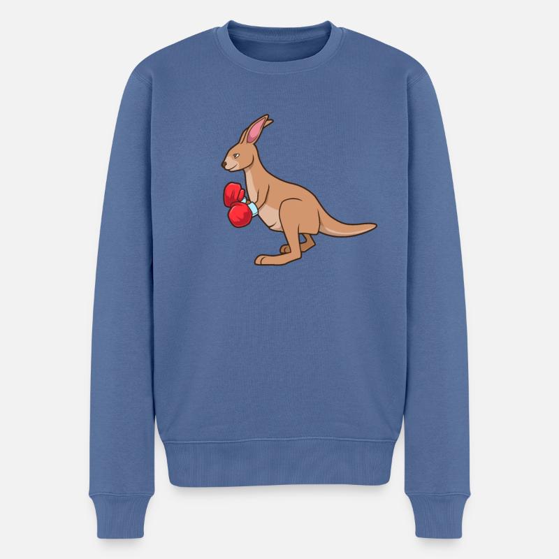 Mit Boxhandschuhen - Cartoon Känguru Boxt - Männer Premium Bio Pullover - Taubenblau