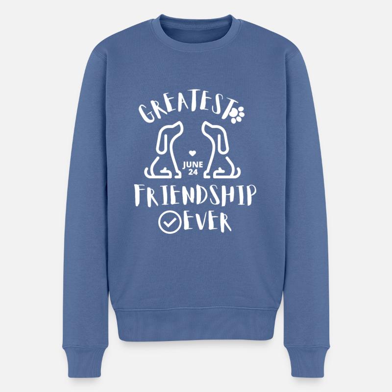 Bringen Sie Ihren Hund zur Arbeit Tagesdesign - Männer Premium Bio Pullover - Taubenblau