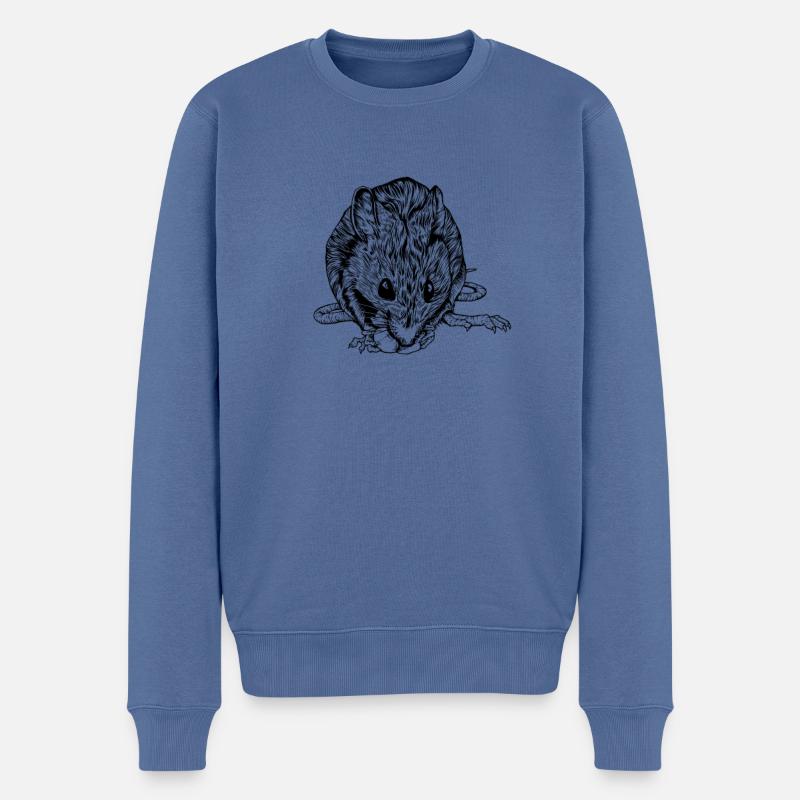 Dessin d’un rat - Pull Premium bio Homme - bleu pigeon