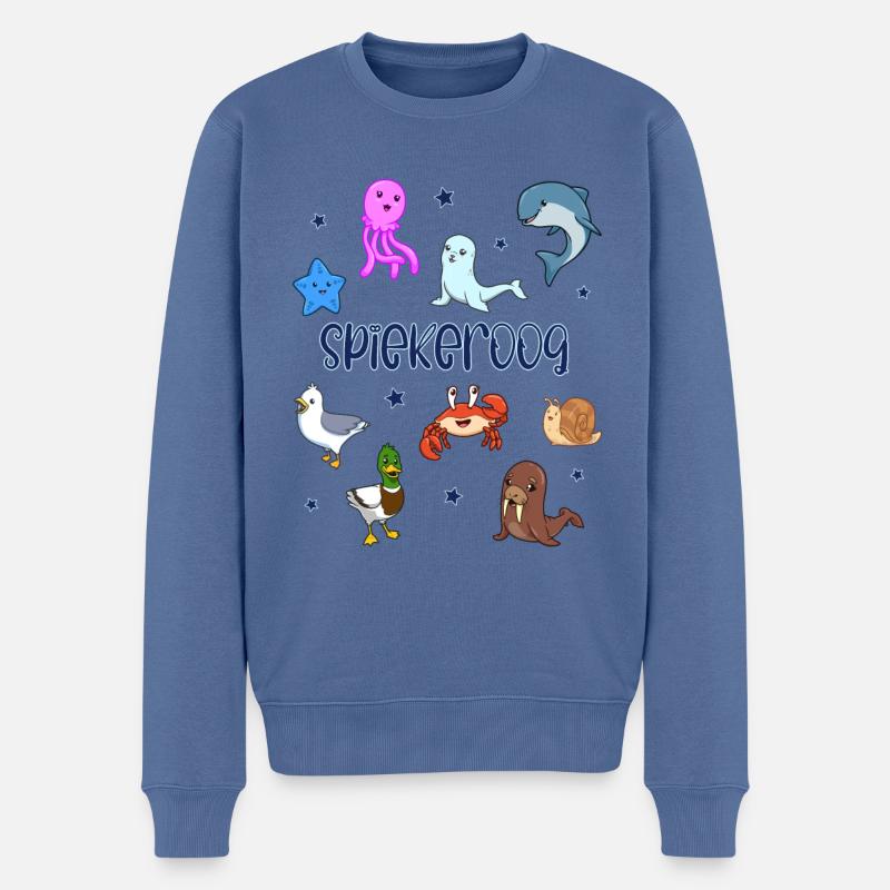 Süße Tiere in Spiekeroog - Männer Premium Bio Pullover - Taubenblau