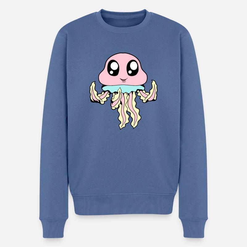 Méduses Kawaii - Pull Premium bio Homme - bleu pigeon