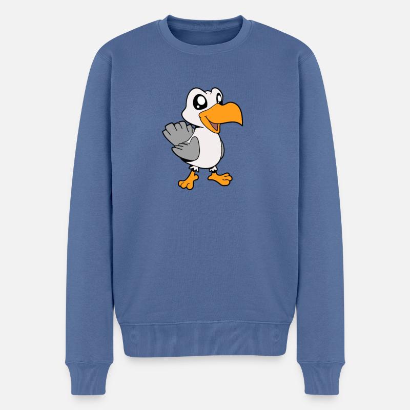Kawaii Möwe - Männer Premium Bio Pullover - Taubenblau