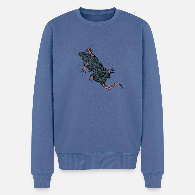 Amateurs de rats - rat grimpant - Pull Premium bio Homme - bleu pigeon