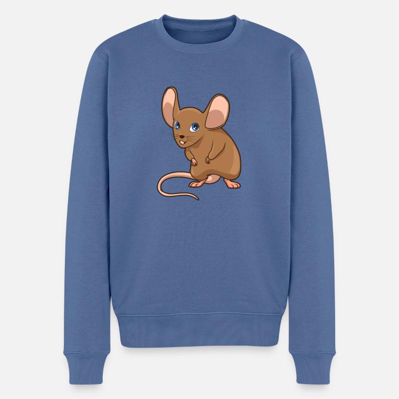 Kawaii Ratte - Männer Premium Bio Pullover - Taubenblau