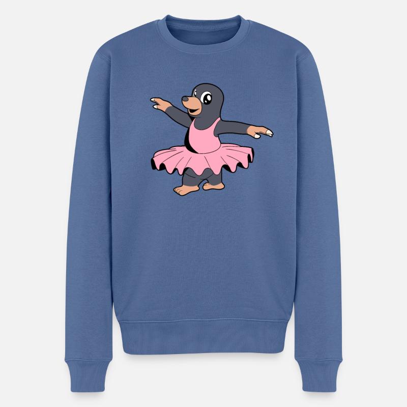 Comic Mole Dances Ballet - Ballerine - Pull Premium bio Homme - bleu pigeon