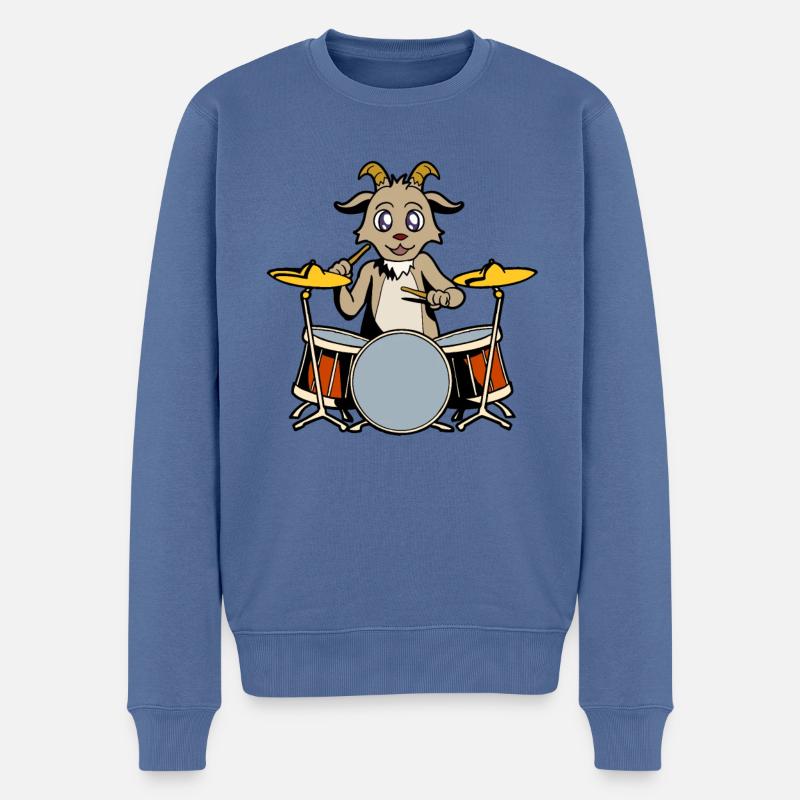 Batteur de chèvre comique - Pull Premium bio Homme - bleu pigeon