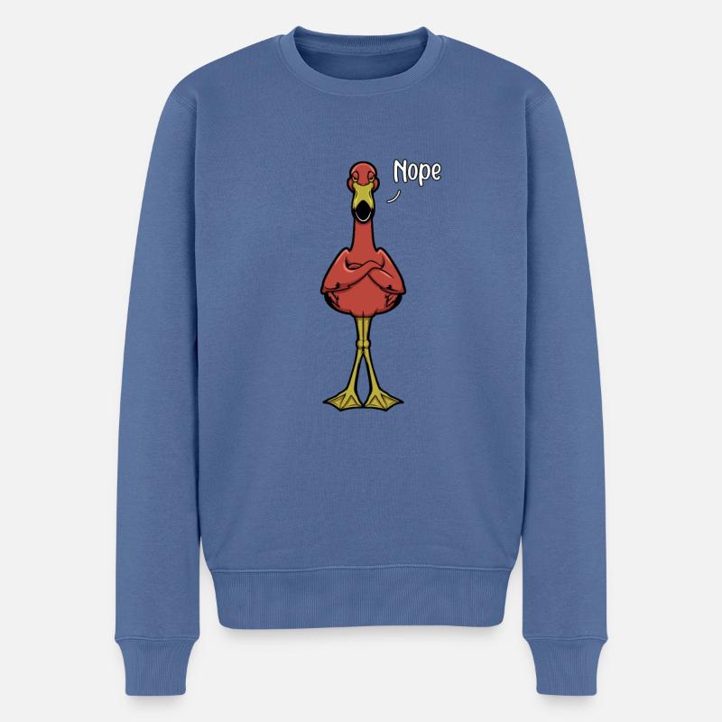 Flamingo Neinsager - Nope - Männer Premium Bio Pullover - Taubenblau