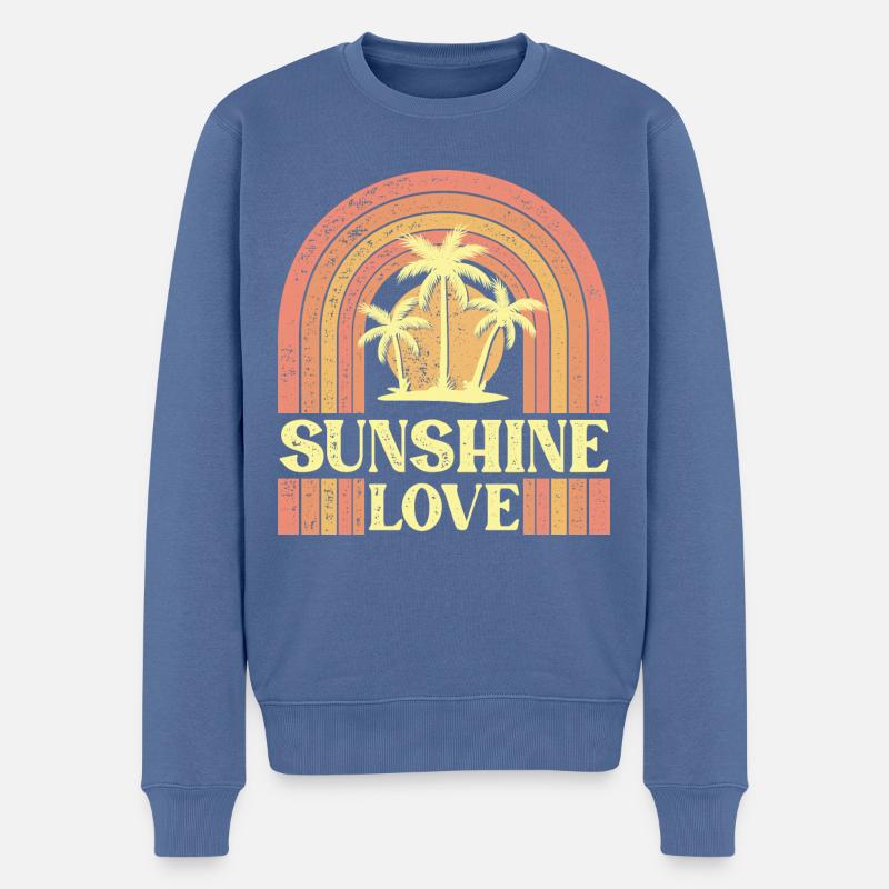 Rétro Soleil - Pull Premium bio Homme - bleu pigeon