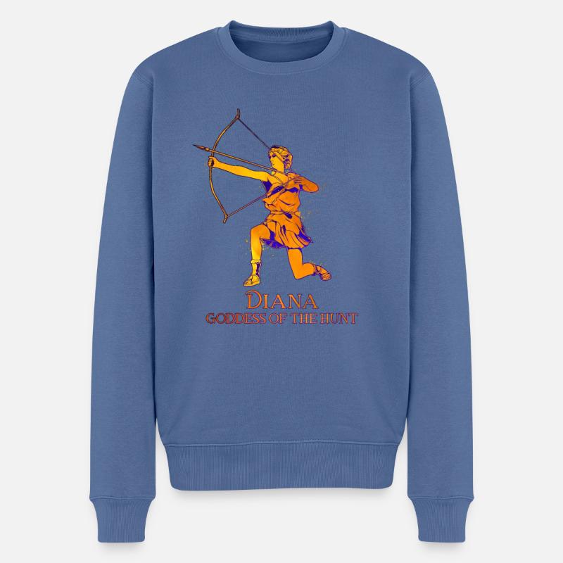 Déesse de la chasse - Diana - Pull Premium bio Homme - bleu pigeon