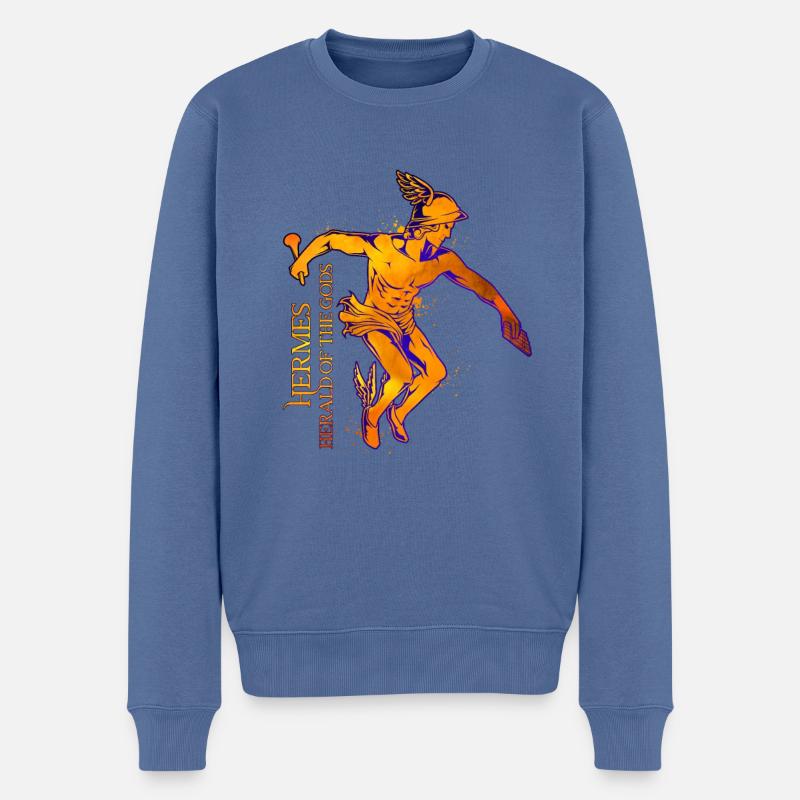 Messager des Dieux - Hermès - Pull Premium bio Homme - bleu pigeon