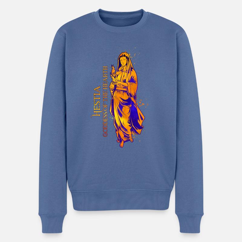 Göttin des Herdes - Hestia - Männer Premium Bio Pullover - Taubenblau