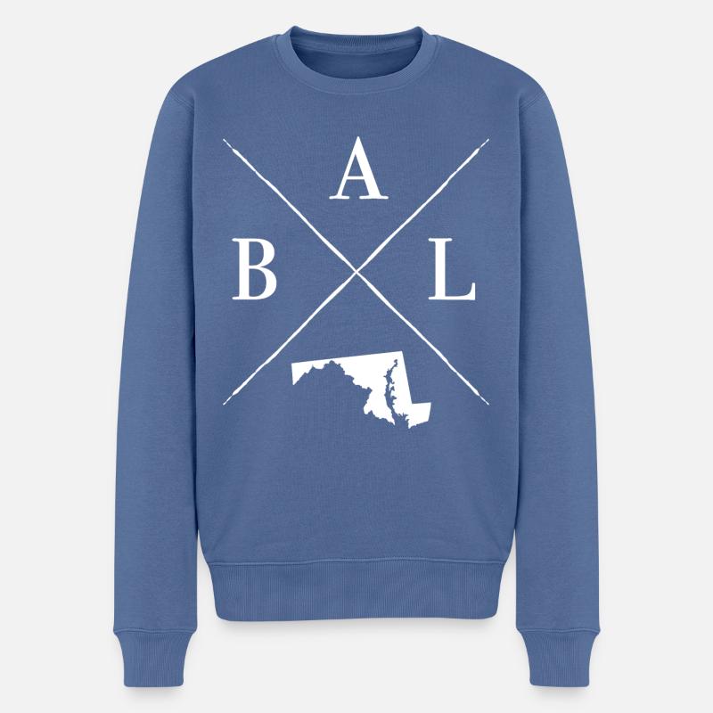 Baltimore - Pull Premium bio Homme - bleu pigeon