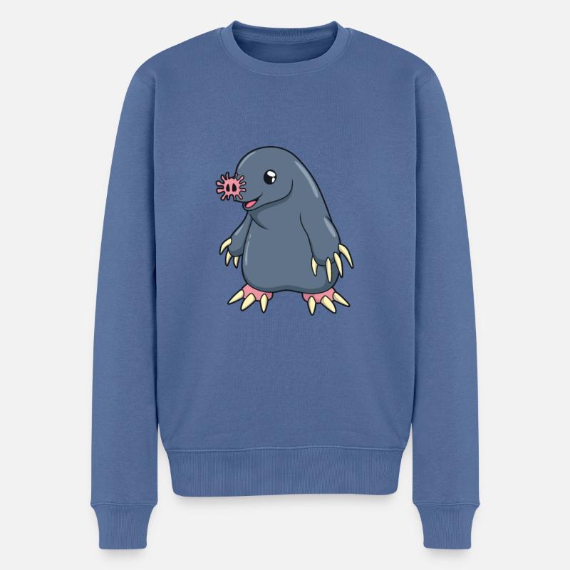 Kawaii Sternmull - Männer Premium Bio Pullover - Taubenblau