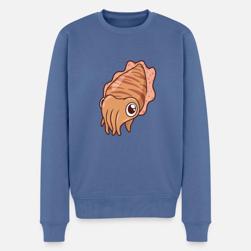 Seiche Kawaii - Pull Premium bio Homme - bleu pigeon