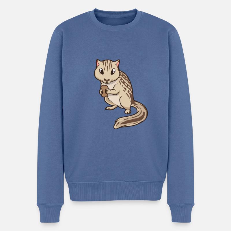 Kawaii Dreizehnstreifen Hörnchen - Männer Premium Bio Pullover - Taubenblau