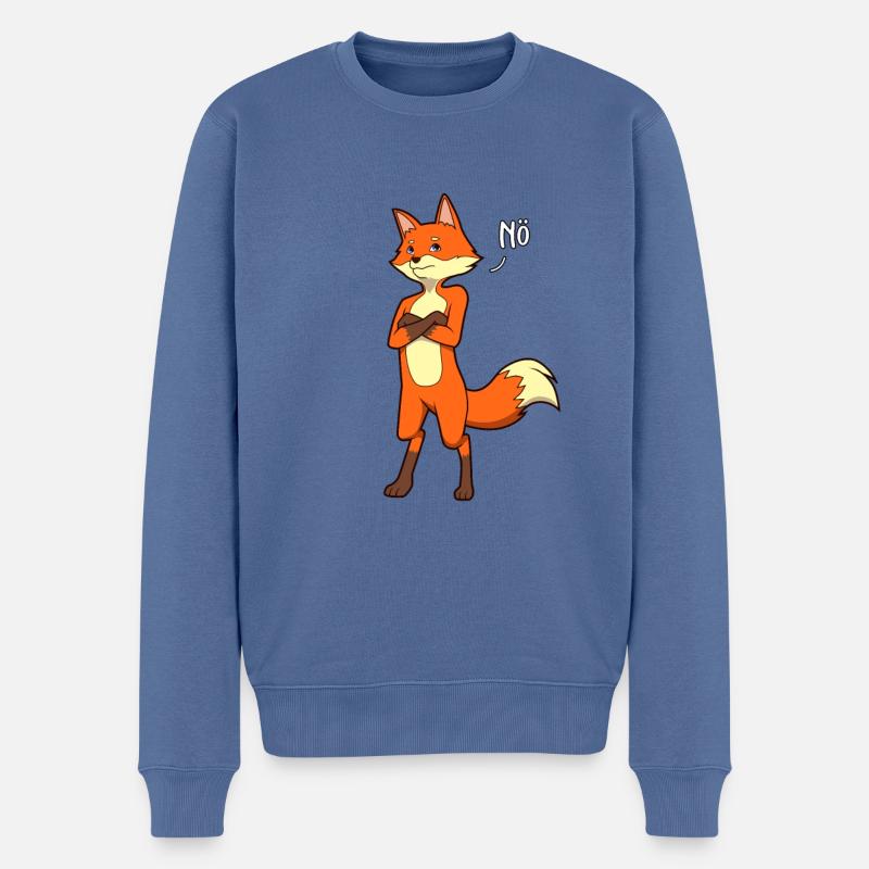 Fuchs Neinsager - Männer Premium Bio Pullover - Taubenblau