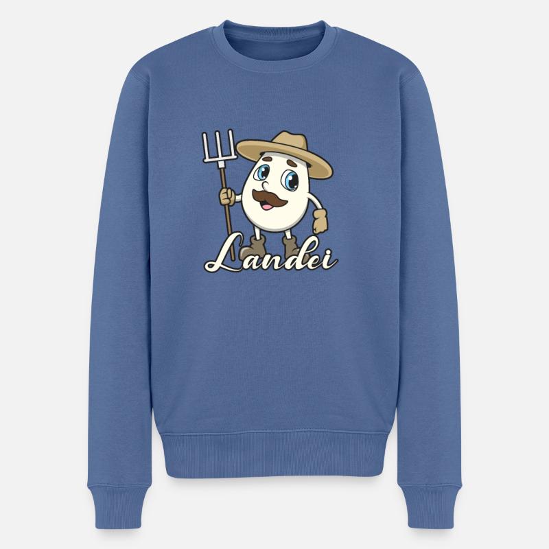 Landei - Männer Premium Bio Pullover - Taubenblau