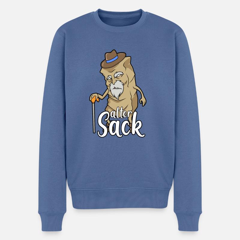 Alter Sack - Männer Premium Bio Pullover - Taubenblau