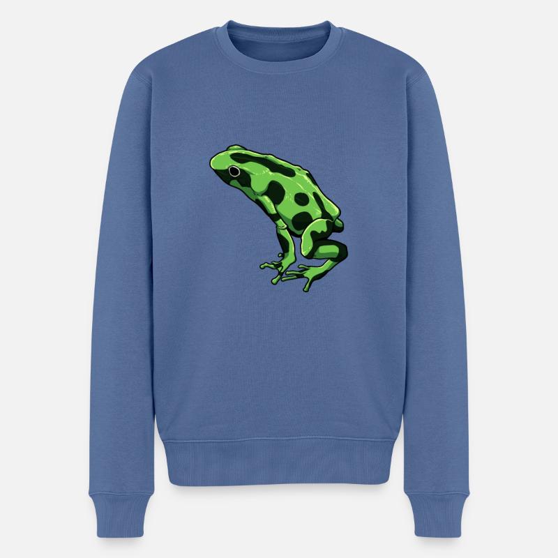 Frosch Zeichnung - Schrecklicher Pfeilgiftfrosch - Männer Premium Bio Pullover - Taubenblau