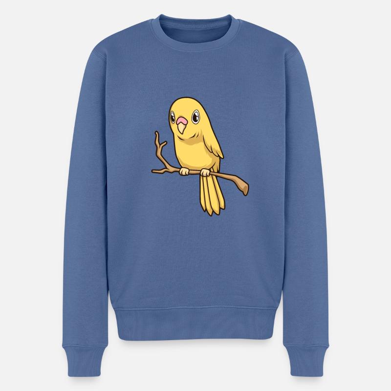 Perruche jaune kawaii - Pull Premium bio Homme - bleu pigeon