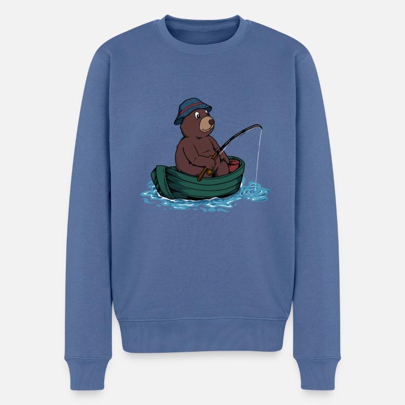 Pêche à l’ours - Pêcheur - Pull Premium bio Homme - bleu pigeon