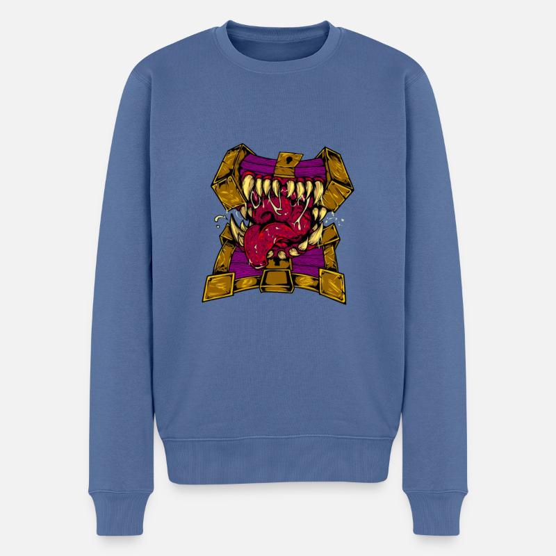 Zeichnung einer Mimic - Männer Premium Bio Pullover - Taubenblau