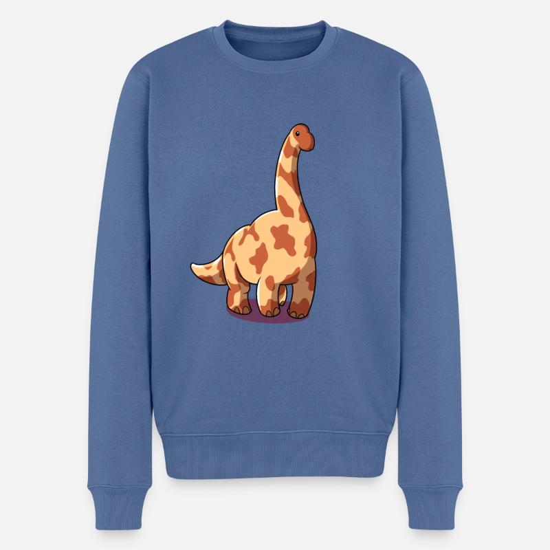 Brachiosaure de dessin animé - Pull Premium bio Homme - bleu pigeon