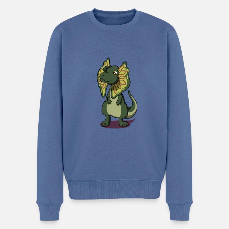 Dessin animé Dilophosaurus - Pull Premium bio Homme - bleu pigeon