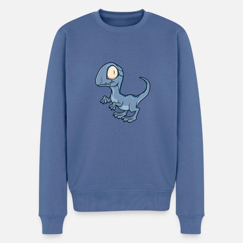 Kawaii Velociraptor - Pull Premium bio Homme - bleu pigeon
