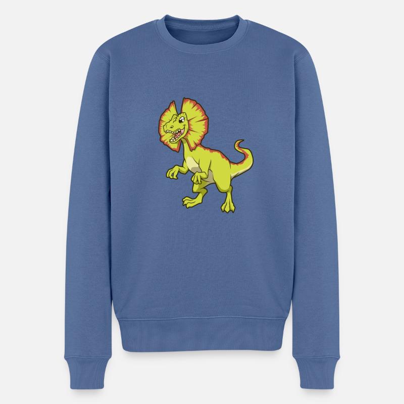 Kawaii Dilophosaurus - Pull Premium bio Homme - bleu pigeon