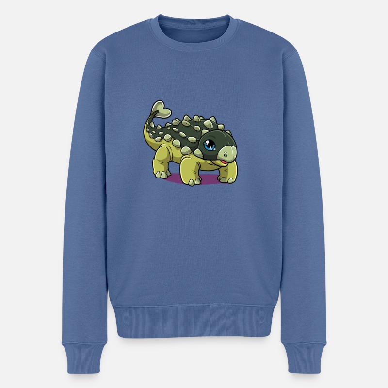 Dessin animé Ankylosaurus - Pull Premium bio Homme - bleu pigeon
