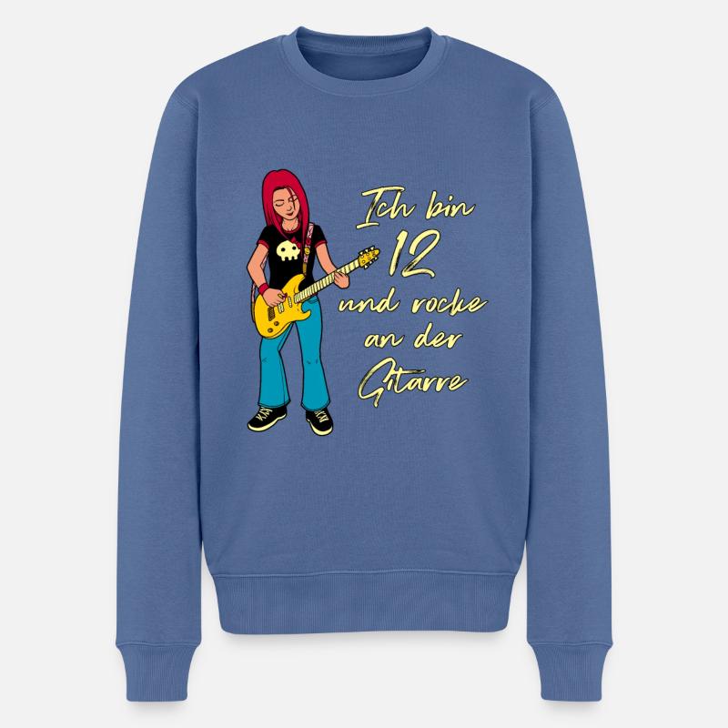 Ich bin 12 - Mädchen Gitarrist - Männer Premium Bio Pullover - Taubenblau