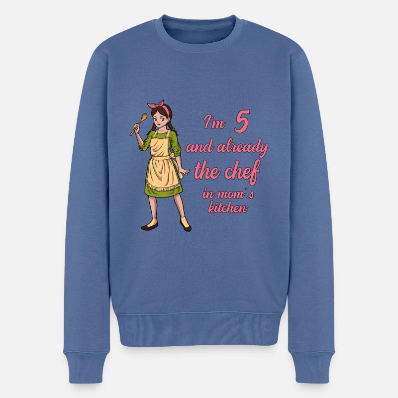 J’ai 5 ans - Fille Chef - Pull Premium bio Homme - bleu pigeon