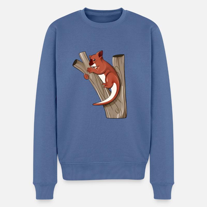 Cartoon Baumkänguru - Männer Premium Bio Pullover - Taubenblau