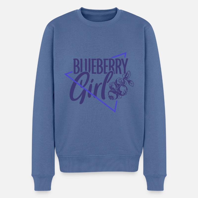 Blueberry girl - Blaubeere - Männer Premium Bio Pullover - Taubenblau