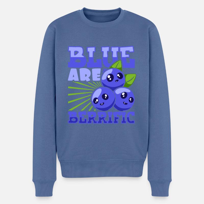Blue are berrific - Blaubeeren - Männer Premium Bio Pullover - Taubenblau