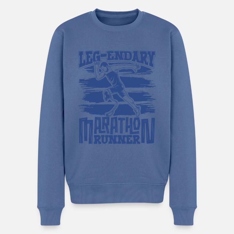 Legendärer Marathonläufer - Beinprothese - Männer Premium Bio Pullover - Taubenblau