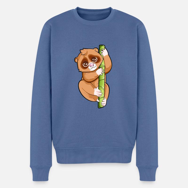 Kawaii Lori - Pull Premium bio Homme - bleu pigeon