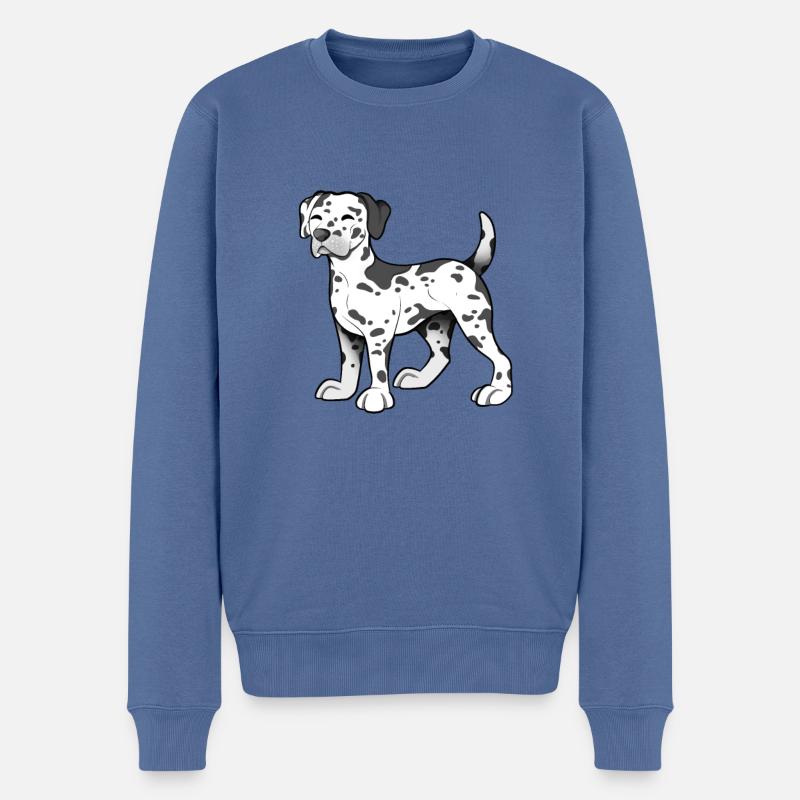 Kawaii Dalmatiner - Männer Premium Bio Pullover - Taubenblau