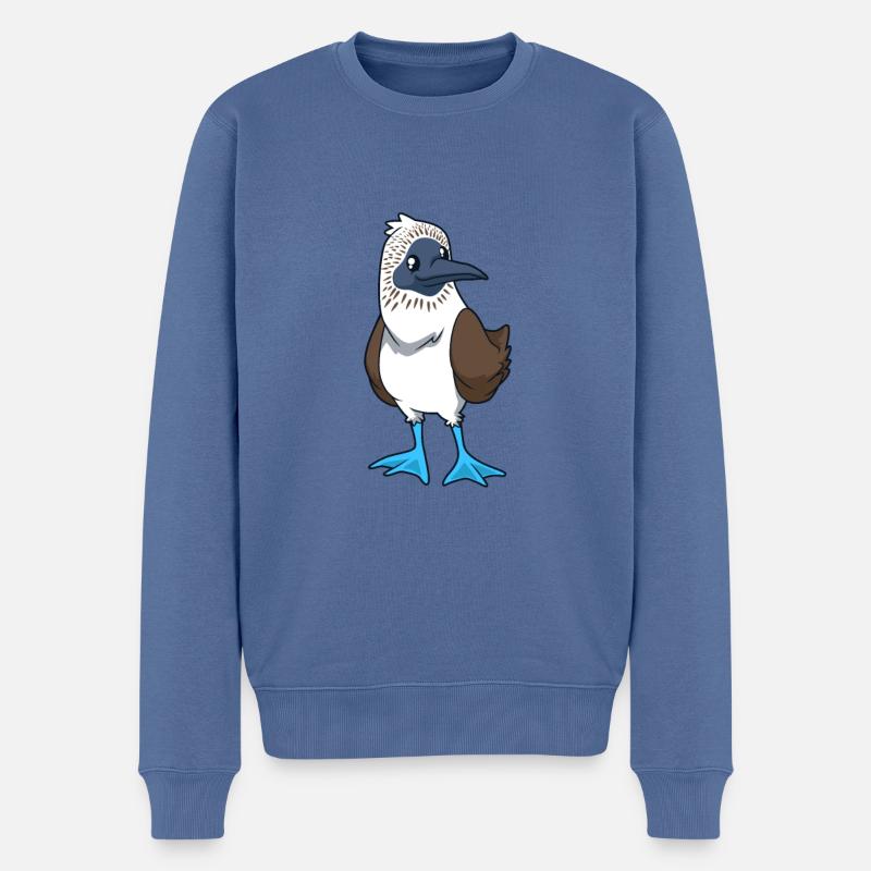 Kawaii Blaufußtölpel - Männer Premium Bio Pullover - Taubenblau