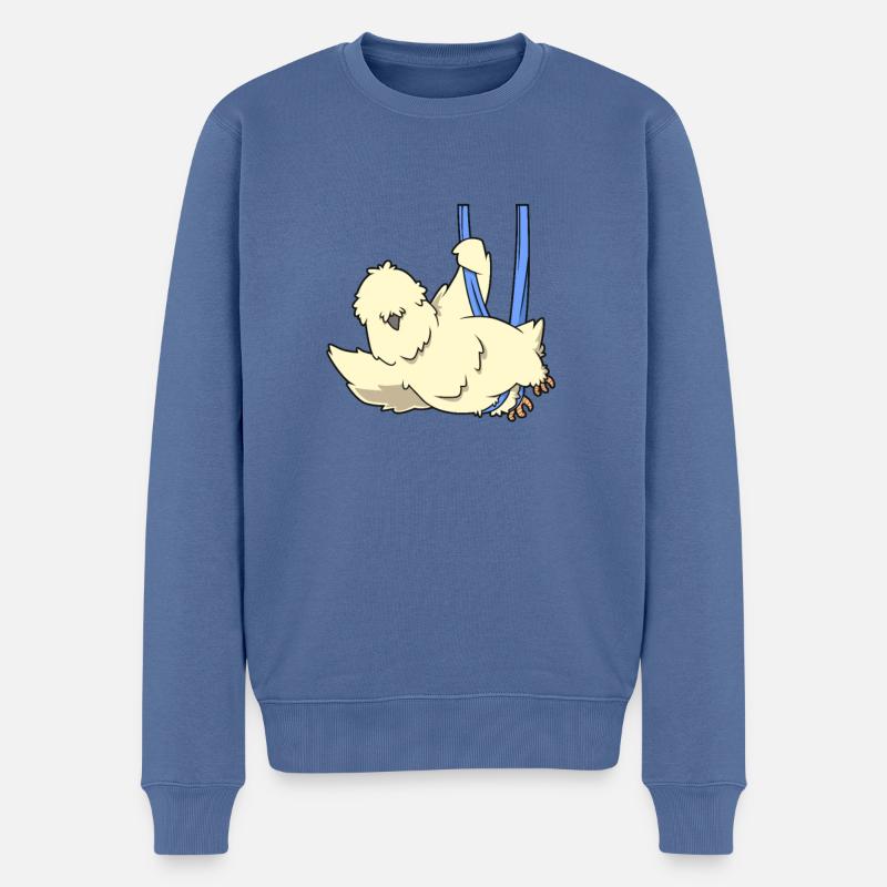 Aerial Silk Seidenhuhn - Männer Premium Bio Pullover - Taubenblau