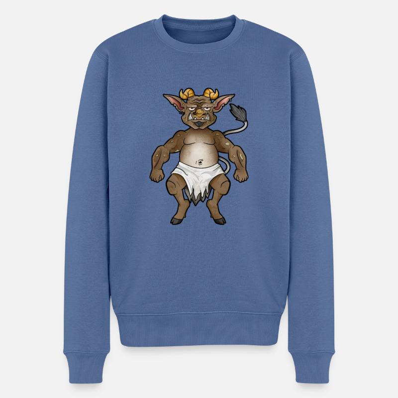 Dessin d’un Kallikantzaros - Pull Premium bio Homme - bleu pigeon